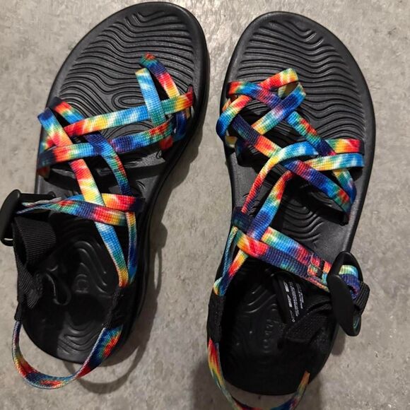 Chaco Z/Volv X2 Strappy Sandals - Rainbow Tie-dye | Like New | Size 7 - Picture 3 of 8